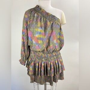 💚 2848. Current Air Olive Textured Fabric Mini Dress